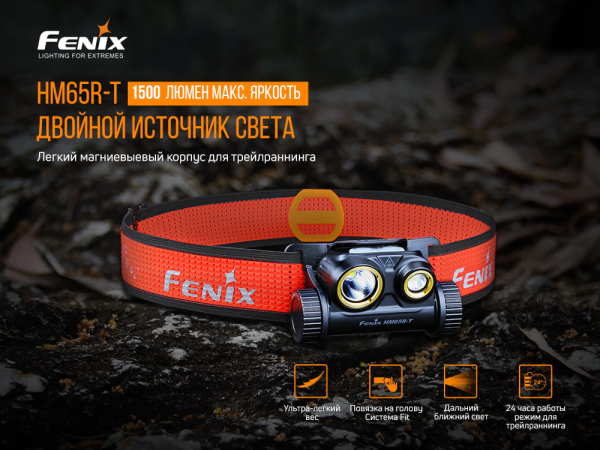 Ліхтар налобний Fenix HM65R-T V2.0 темно-фіолетовий - фото №10