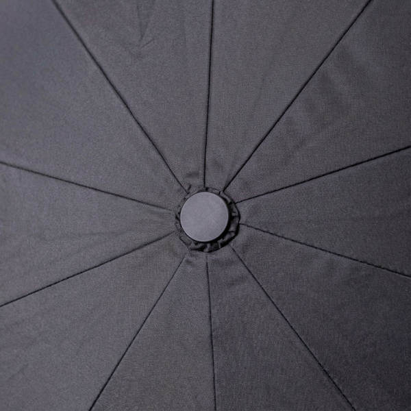 Парасолька автоматична з дерев'яною ручкою класична з поліестеру діаметр 116 см Чорна HP-23-8B - фото №12