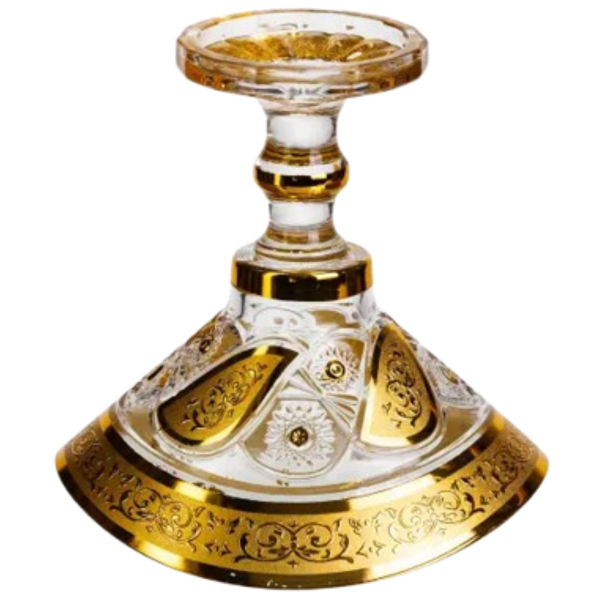 Конфетница стеклянная Yiwu Bogema Gold 15 см на фигурной ножке (HP-34-134) - фото №10
