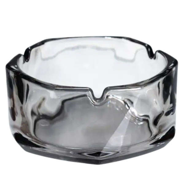 Пепельница стеклянная Diamond Faceted 12 см, дымчатый - фото №6