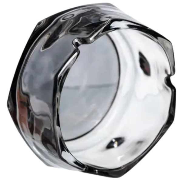 Пепельница стеклянная Diamond Faceted 12 см, дымчатый - фото №7