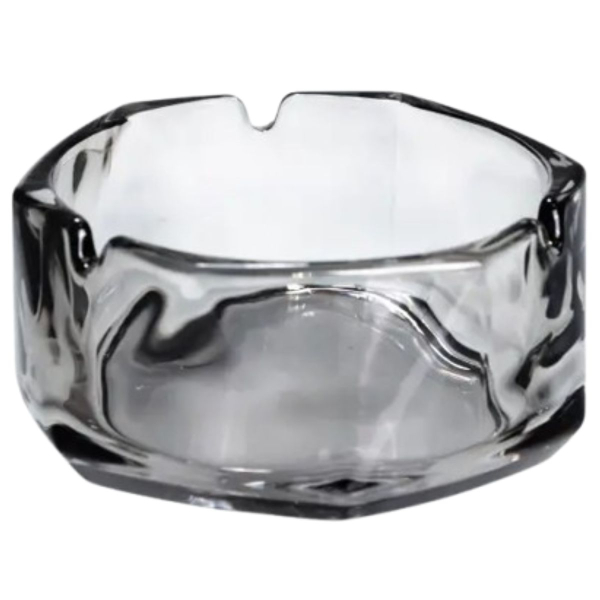 Пепельница стеклянная Diamond Faceted 12 см, дымчатый - фото №9