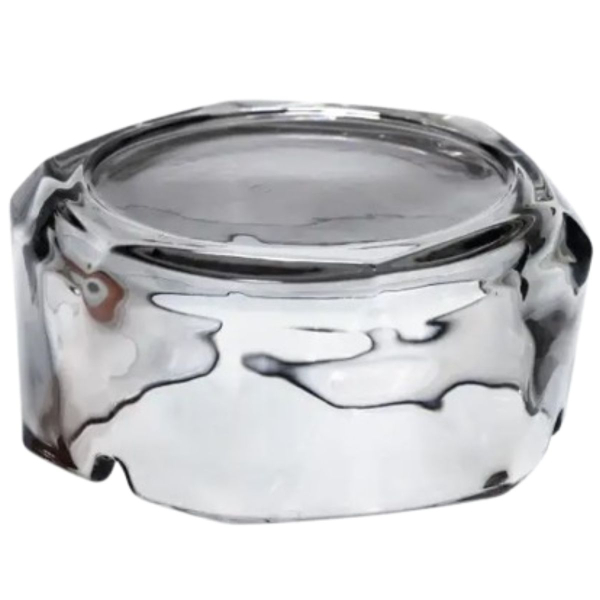 Пепельница стеклянная Diamond Faceted 12 см, дымчатый - фото №8