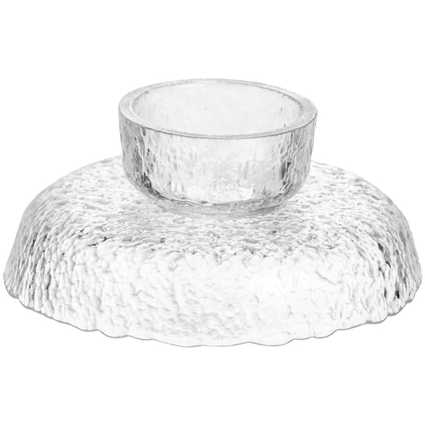 Фруктовниця на ніжці Ice Textured 15 см з крижаною текстурою скла Yiwu HP-34-88 - фото №9