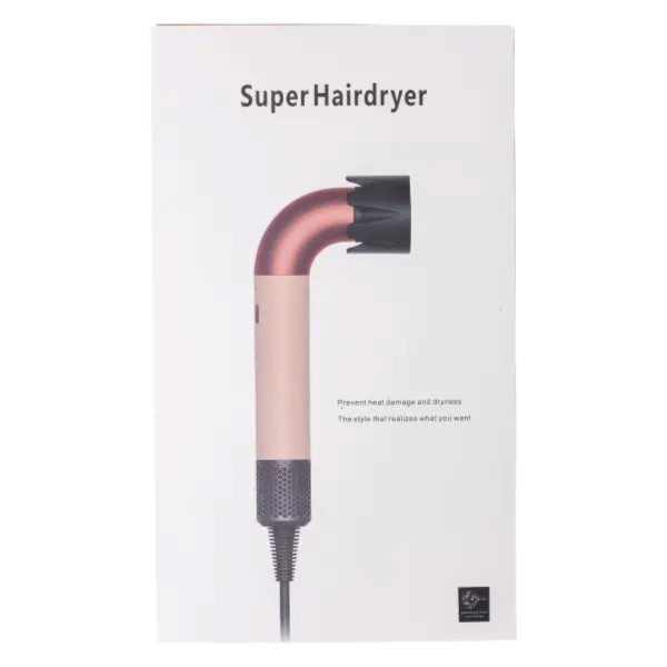 Фен стайлер Super Hairdryer мультистайлер 1600 Вт прилад для волосся з холодним гарячим повітрям 4 насадки Рожевий HP-3P - фото №9