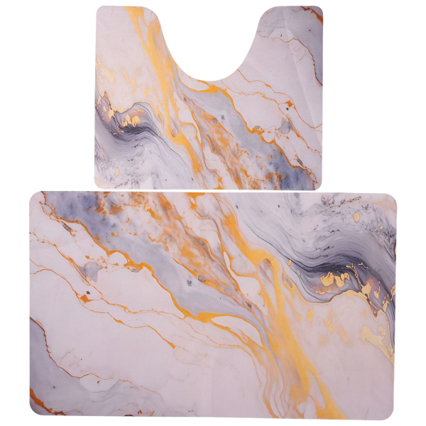 Набор ковриков для ванной и туалета Golden Marble 50*80 / 40*50 см - фото №7