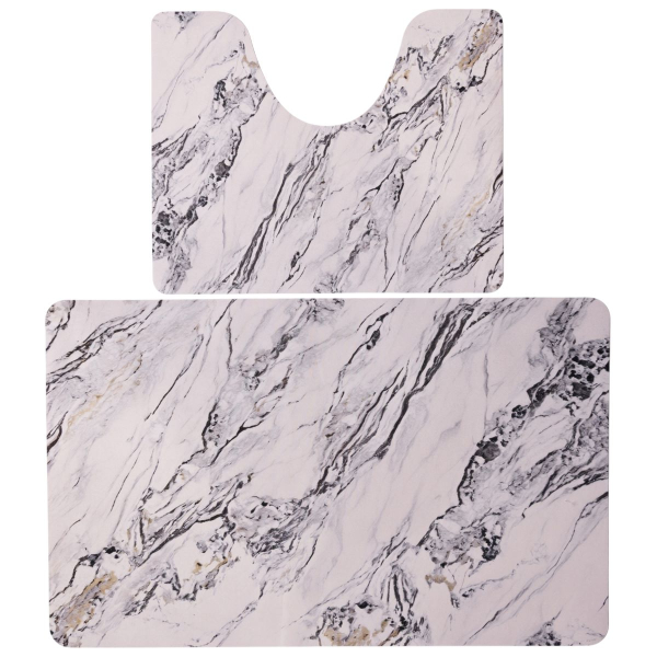 Набор ковриков для ванной и туалета White Marble 50*80 / 40*50 см - фото №7