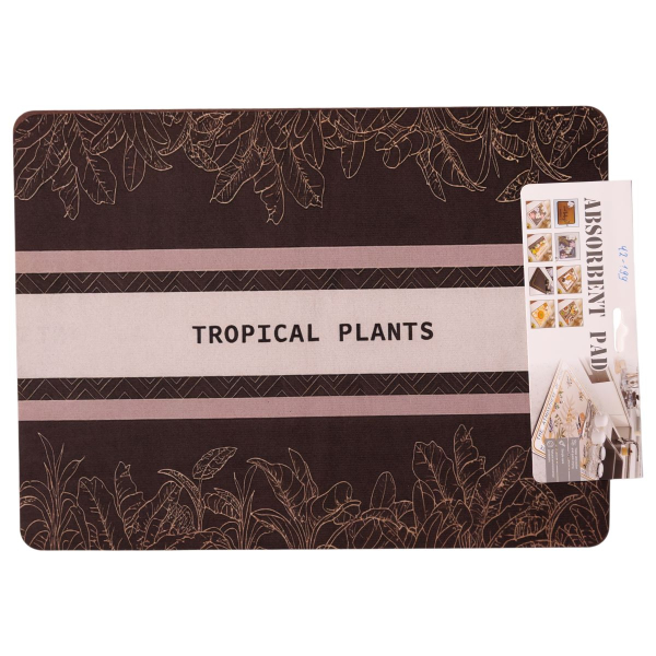 Коврик диатомитовый для сушки посуды Tropical Plants 40*30 см - фото №6