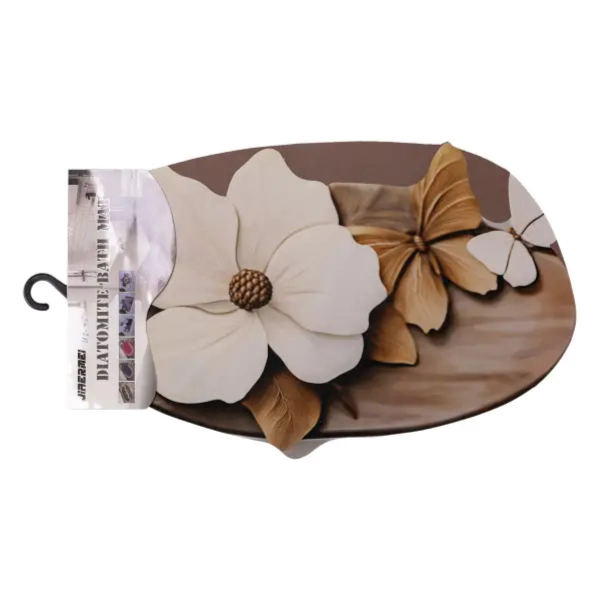 Килимок для ванної кімнати з 3D-ефектом Petal Relief 58*38 см діатомітовий Коричневий HP-42-35 - фото №7