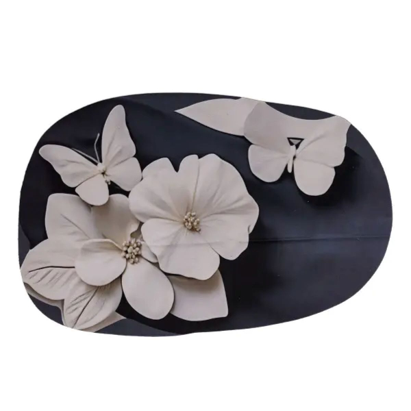 Килимок для ванної кімнати з 3D-ефектом Petal Relief 58*38 см діатомітовий Чорний HP-42-38 - фото №5