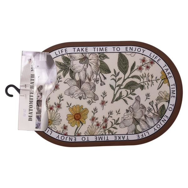 Килимок діатомітовий Floral Oval 58*38 см універсальний овальний HP-42-50 - фото №7