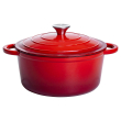 Каструля чавунна емальована 5 л, червоний Yiwu HP-FLG-2 RED - фото №7
