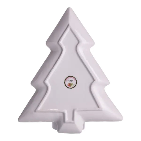 Сервірувальне новорічне блюдо для закусок з порцеляни Santa 29×24×2 (см) HP-SDHK-18 - фото №8