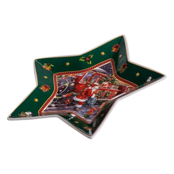Сервірувальне новорічне блюдо для закусок Santa 25,5 (см) з порцеляни HP-SDHK-20 - фото №6