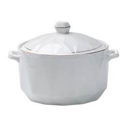 Супниця порцелянова з кришкою та ручками 1,4 л Біла HP1050