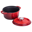 Каструля чавунна емальована 2 л з кришкою Ø20 см Червона HP-1-2R - фото №12
