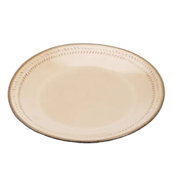 Тарілка сервірувальна кругла порцелянова 22.5 см бежева HP23378