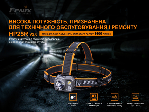 Ліхтар налобний Fenix HP25R V2.0 - фото №5
