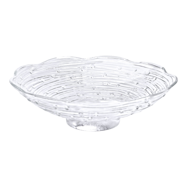 Фруктовниця скляна Ø23 ваза для фруктів Листя лотоса HP-YH-12 - фото №3