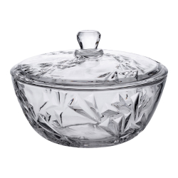 Салатниця скляна з кришкою 24 см під кришталь HP-YH-62