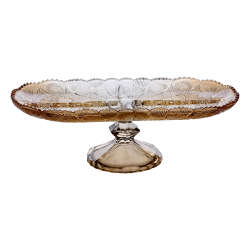 Фруктовниця скляна на ніжці 33.5х15х10.5 см овальна ваза для фруктів HP-YH-84