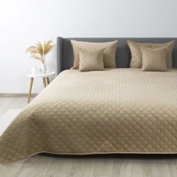 Покривало ТЕП "VELOUR" Золотий беж/Ромб круглий, 150x210