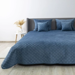 Покривало ТЕП "VELOUR" Cинє/Ромб круглий, 150x210