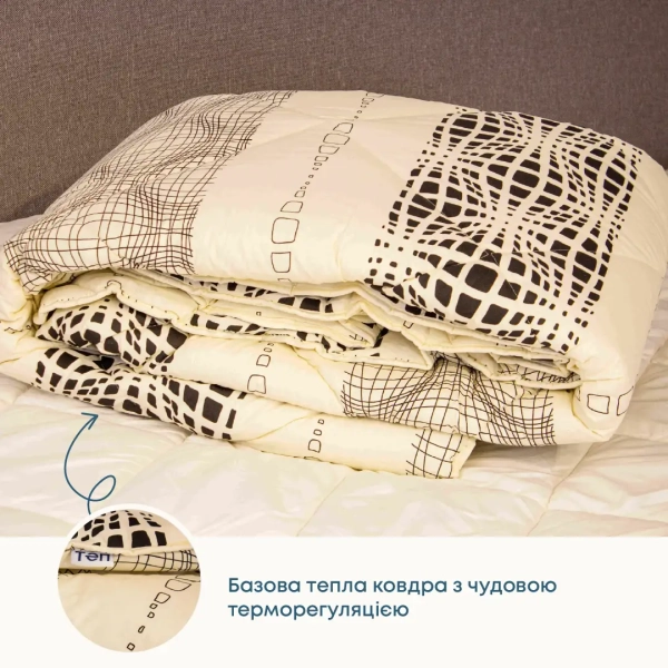 Ковдра "ТЕП" ШИК (400г/м2) вовна Illusion Style, 180x210 - фото