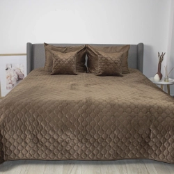 Покривало ТЕП "VELOUR" 1 наволочка Coffee/Ромб круглий, 220x240