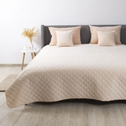 Покривало ТЕП "VELOUR" 1 наволочка Персикове/Ромб круглий, 220x240