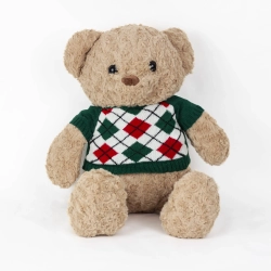 М'яка іграшка Ведмедик у зеленому светрі з пледом — Comfort Bear Set