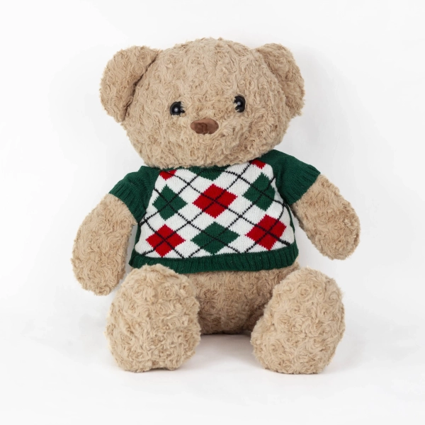 М'яка іграшка Ведмедик у зеленому светрі з пледом — Comfort Bear Set - фото