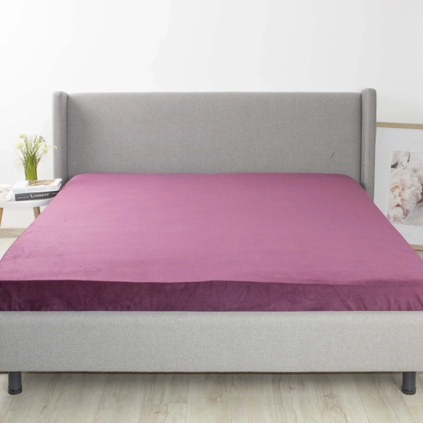 Простирадло ТЕП "VELOUR" з резинкою бордове - фото