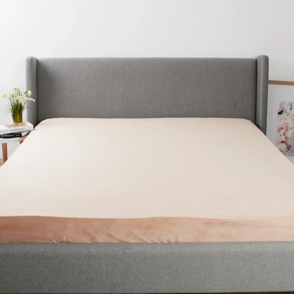 Простирадло ТЕП "VELOUR" з резинкою золотий беж, 180x200 - фото