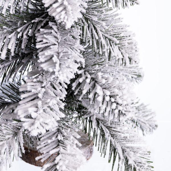 Штучна міні ялинка "Снігова королева" засніжена на пластиковій підставці 40 см SOK-M-05-1 - фото №4