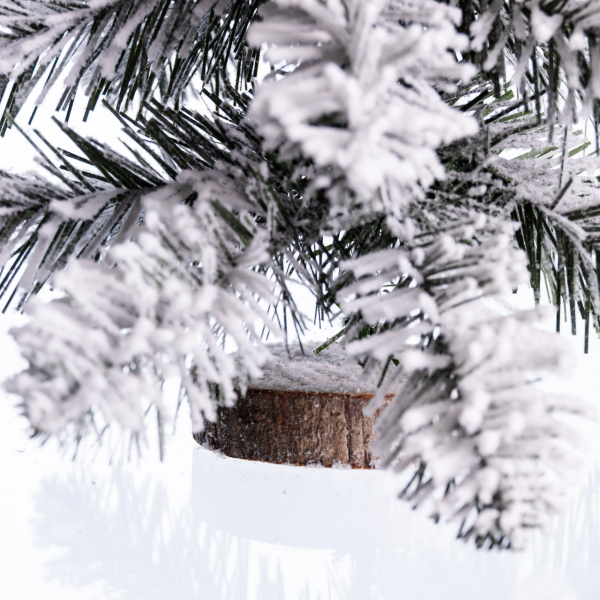 Штучна міні ялинка "Снігова королева" засніжена на пластиковій підставці 40 см SOK-M-05-1 - фото №5