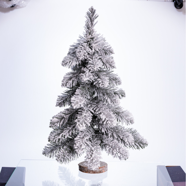 Штучна міні ялинка "Снігова королева" засніжена на пластиковій підставці 55 см SOK-M-05-2 - фото