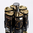 Набір для спецій на підставці 12 баночок по 120 мл, чорний мармур HP1356 - фото №3