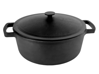 Каструля чавунна з кришкою 6л