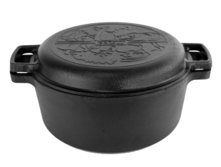 Каструля чавунна з кришкою-сковородою 4л