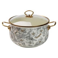 Емальована каструля об'ємом 6,5 л для газових, електричних та індукційних плит HP-2-107