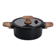Алюмінієва каструля з керамічним покриттям антипригарним 2.5 л Ø 20 см чорний MGC HP-4-452B - фото №1