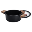 Алюмінієва каструля з керамічним покриттям антипригарним 2.5 л Ø 20 см чорний MGC HP-4-452B - фото №3