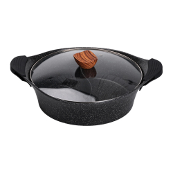 Алюмінієва каструля Ø 30 см 2-ступінчасте мармурове антипригарне покриття Чорний MGC HP-4-413B
