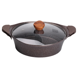 Алюмінієва каструля Ø 30 см, мармурове антипригарне покриття, кавовий MGC HP-4-413CO