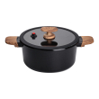 Алюмінієва каструля з керамічним покриттям антипригарним 4.7 л Ø 24 см чорний MGC HP-4-453B - фото №1