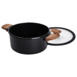 Алюмінієва каструля з керамічним покриттям антипригарним 4.7 л Ø 24 см чорний MGC HP-4-453B - фото №3