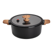 Алюмінієва каструля з керамічним покриттям антипригарним 6.9 л Ø 28 см чорний MGC HP-4-454B - фото №1