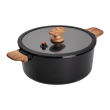 Алюмінієва каструля з керамічним покриттям антипригарним 6.9 л Ø 28 см чорний MGC HP-4-454B - фото №4
