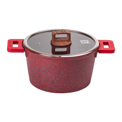 Алюмінієва каструля об'ємом 5,3 л з кришкою Ø 24 см з антипригарним покриттям MGC HP-4-446R